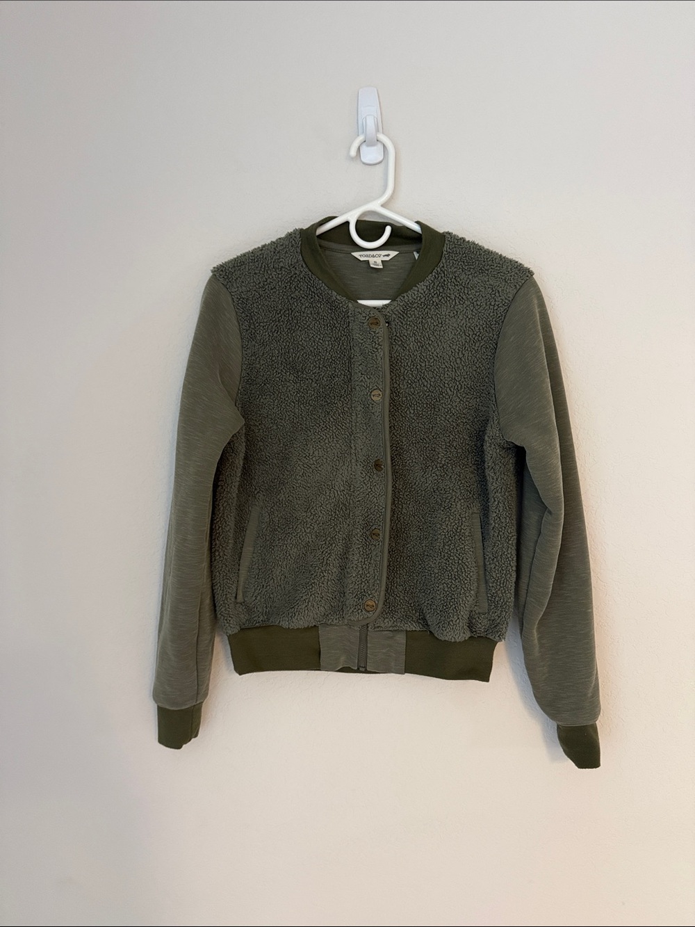 Toad&Co Olive Green Teddy Bomber Jacket